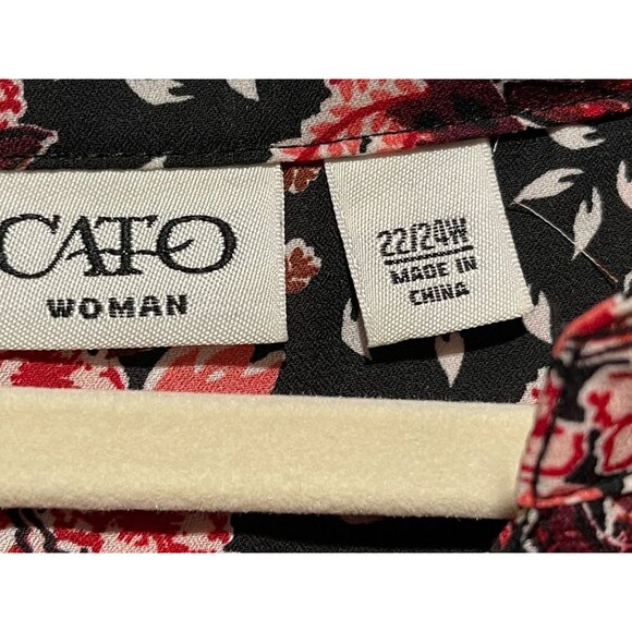 Cato Women's Floral Print V-Neck Blouse 3/4 Sleeve Size 22/24 Multicolor - Picture 8 of 10